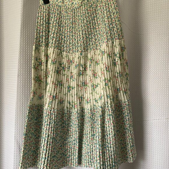 Vintage Pleated Midi Skirt Ditsy Florals - Picture 3 of 4